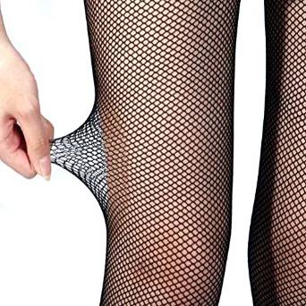 LOCOMO Black Cross Grid Lace Fishnet Pantyhose Stocking FFT156