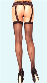 SHEER GARTER BELTED SEAMED STOCKINGS