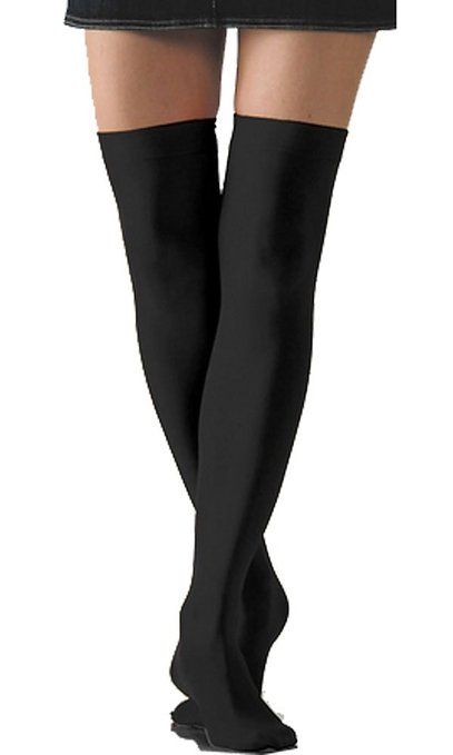 Solid Opaque Thigh High Stockings