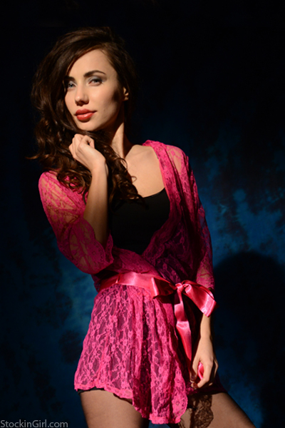 Vicky Vibrant Magenta Lace Lingerie Robe