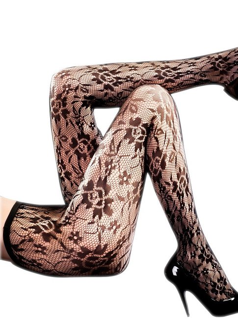 Yelete Women's Fashion Mic Floral Print Fishnet Pantyhose